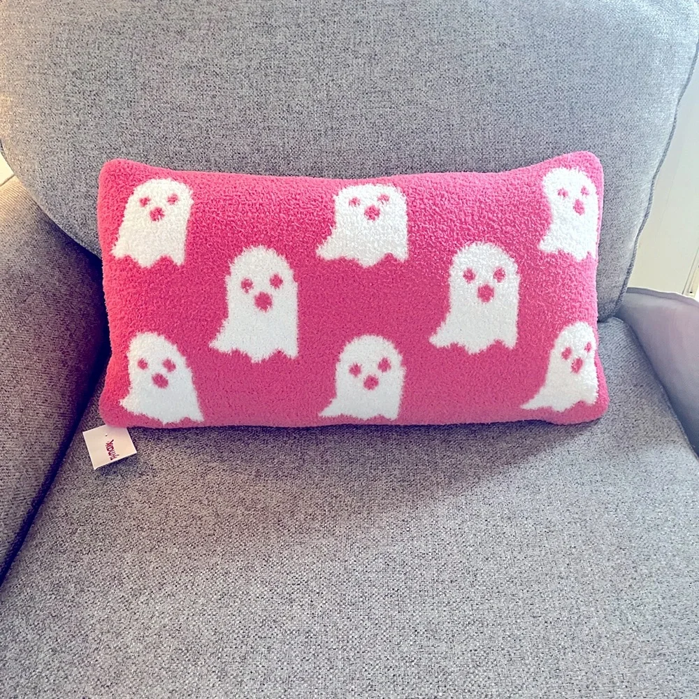 Cupcakes and Cashmere viral pink ghost 👻 pillow